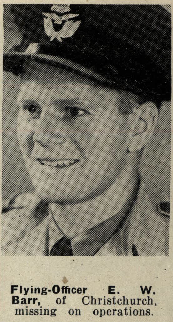 Flying-Officer E. W. Barr, of Christchurch, missing on operations, 1943
