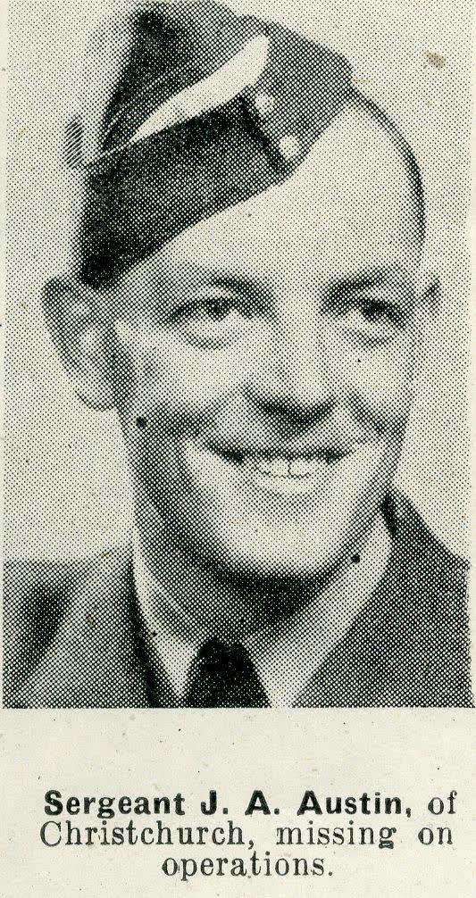 Sergeant J. A. Austin, of Christchurch, missing on operations, 1943