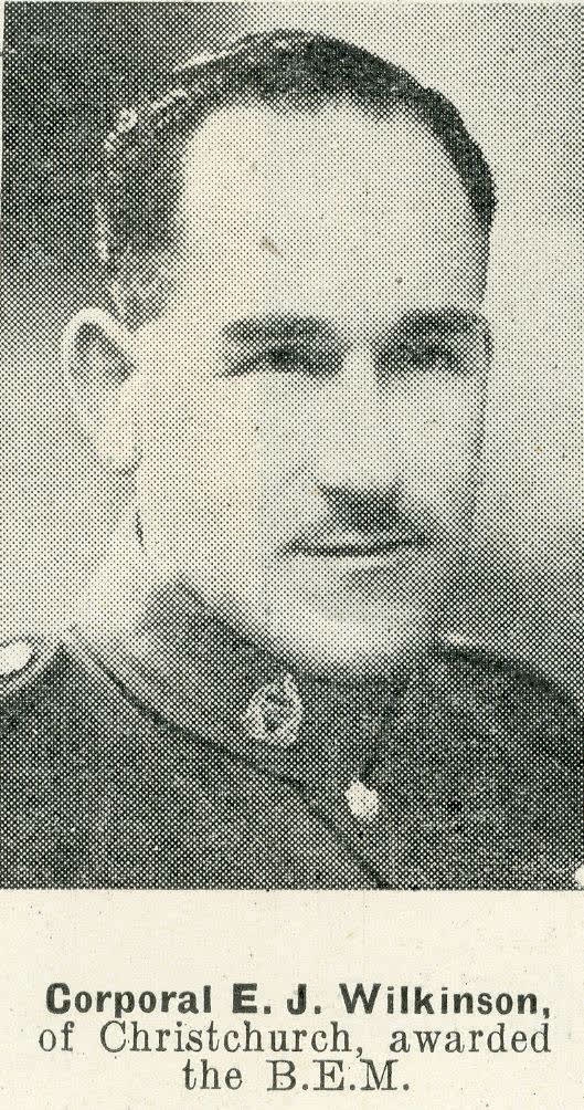 Corporal E. J. Wilkinson, of Christchurch, awarded the B.E.M., 1943