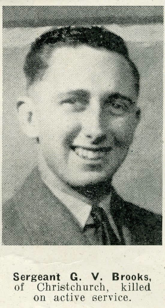 Sergeant G. V. Brooks, of Christchurch, killed on active service, 1943