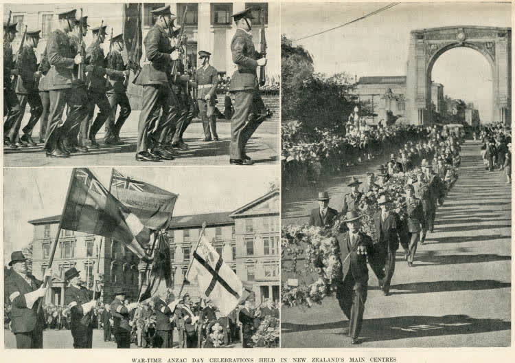 War-time Anzac Day celebrations held in New Zealand's main centres, 1943