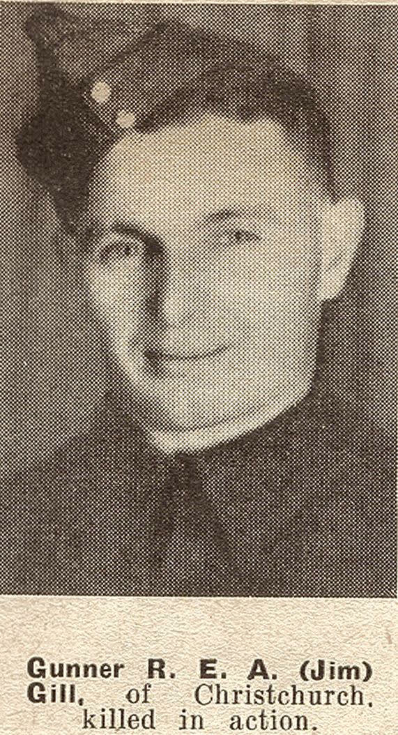 Gunner R. E. A. (Jim) Gill, of Christchurch, killed in action, 1943