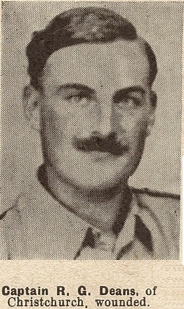 Captain R. G. Deans, of Christchurch, wounded, 1943