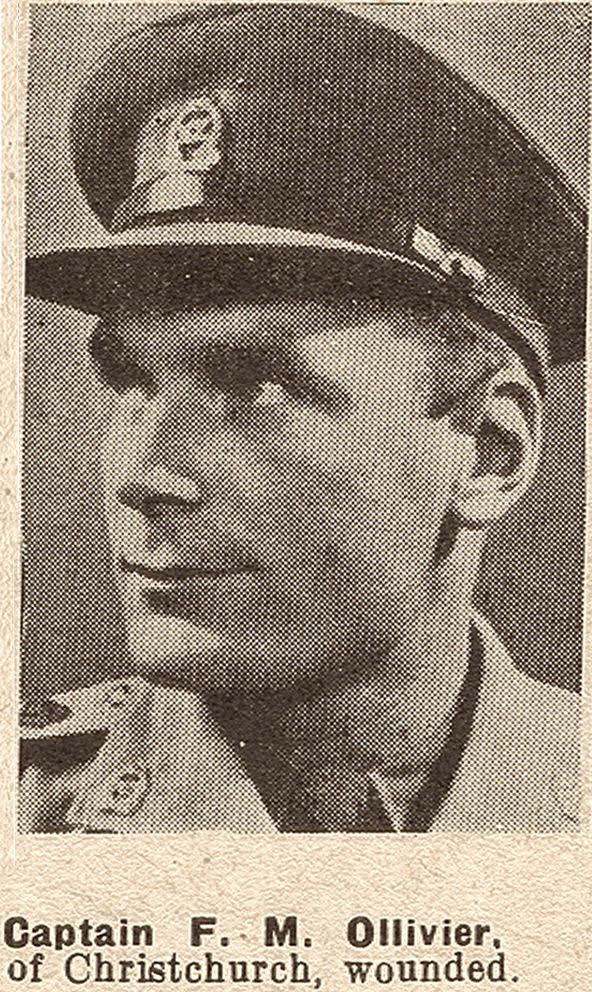 Captain F. M. Olliver, of Christchurch, wounded, 1943