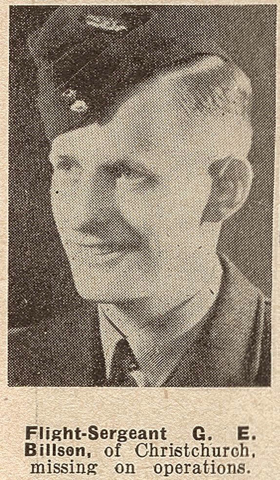 Flight-Sergeant G. E. Billsen, of Christchurch, missing on operations, 1943