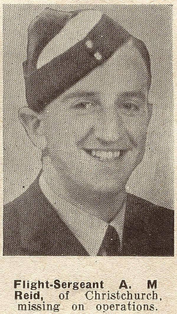 Flight-Sergeant A.M. Reid, of Christchurch, missing on operations, 1943