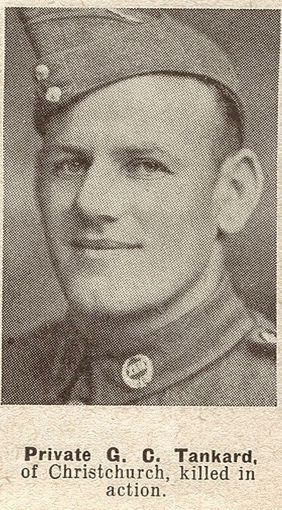 Private G. C. Tankard, of Christchurch, killed in action, 1943