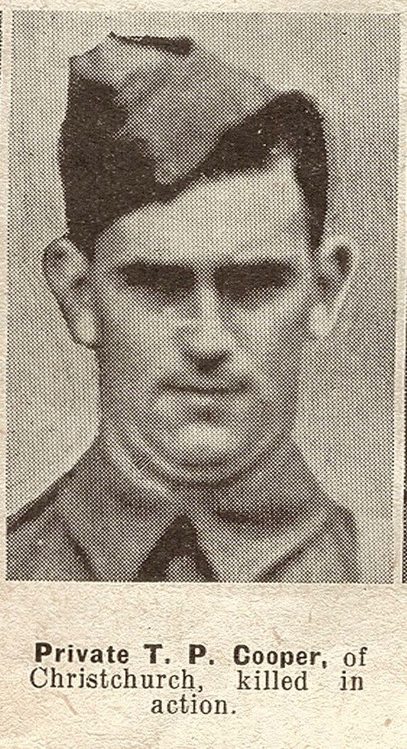 Private T. P. Cooper, of Christchurch, killed in action, 1943