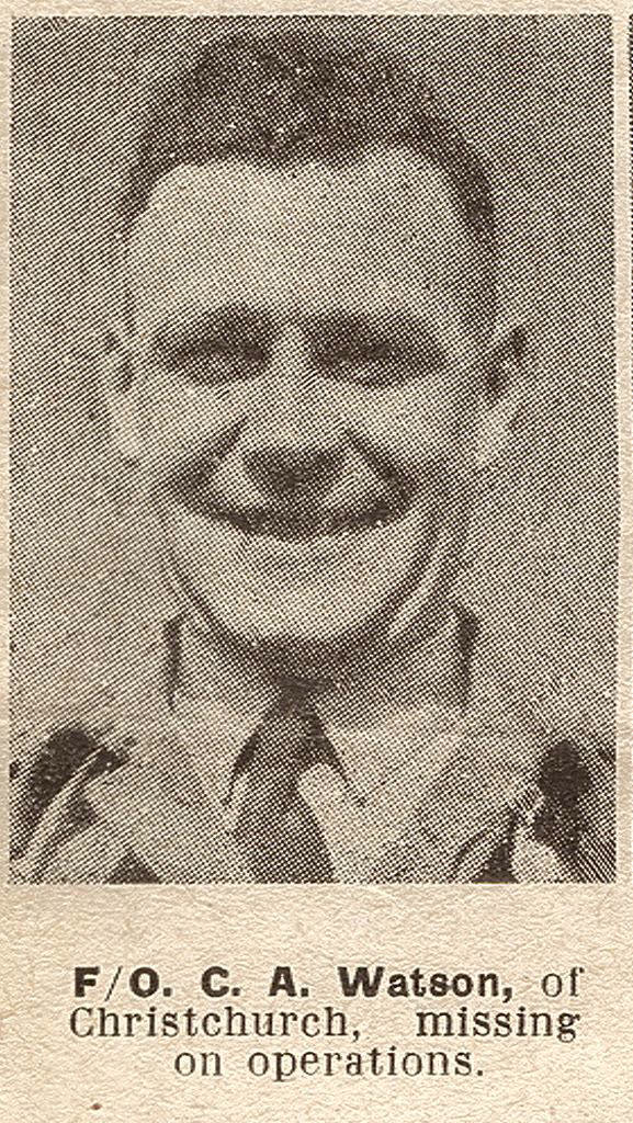 Flying Officer C. A. Watson, of Christchurch, missing on operations, 1943