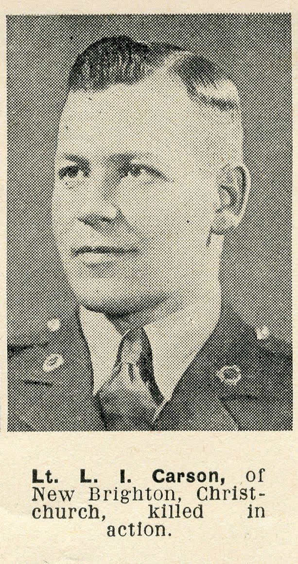 Lt. L. I. Carson, of New Brighton, Christchurch, killed in action, 1944