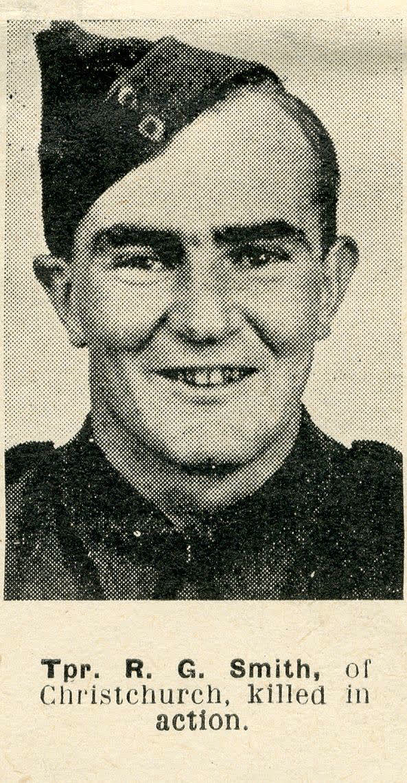 Tpr. R. G. Smith, of Christchurch, killed in action, 1944