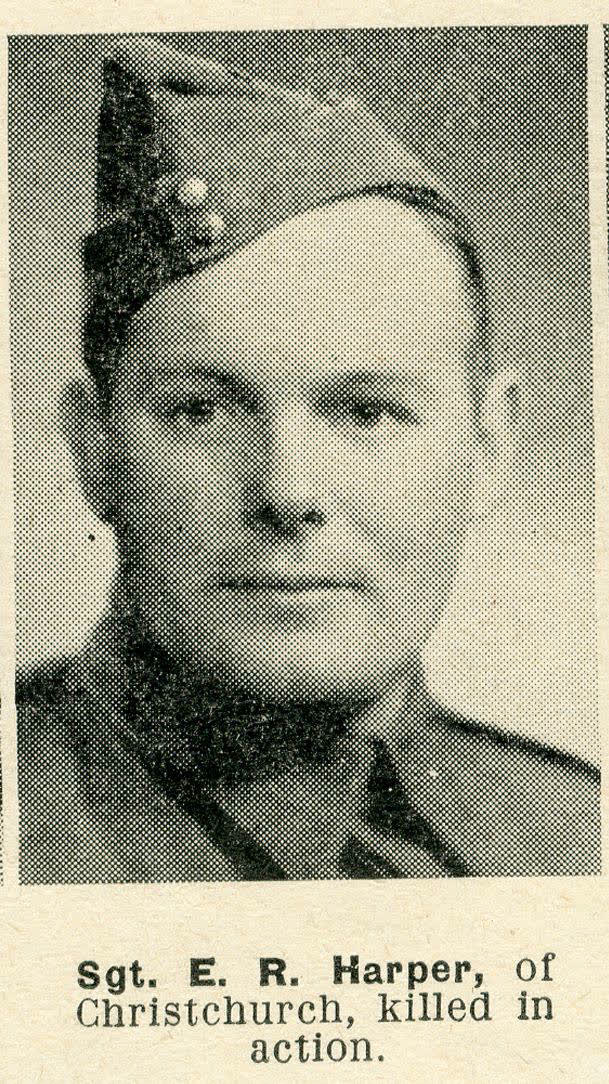 Sgt. E. R. Harper, of Christchurch, killed in action, 1944
