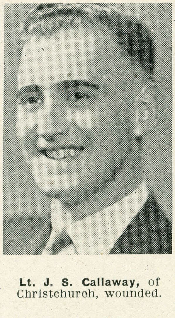Lt. J. S. Callaway, of Christchurch, wounded, 1944