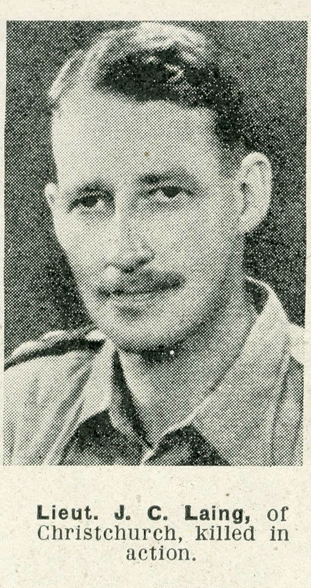 Lieut. J. C. Laing, of Christchurch, killed in action, 1944