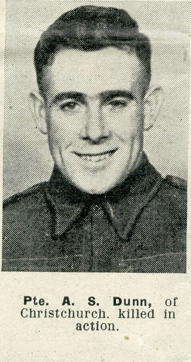 Pte. A. S. Dunn, of Christchurch, killed in action, 1944