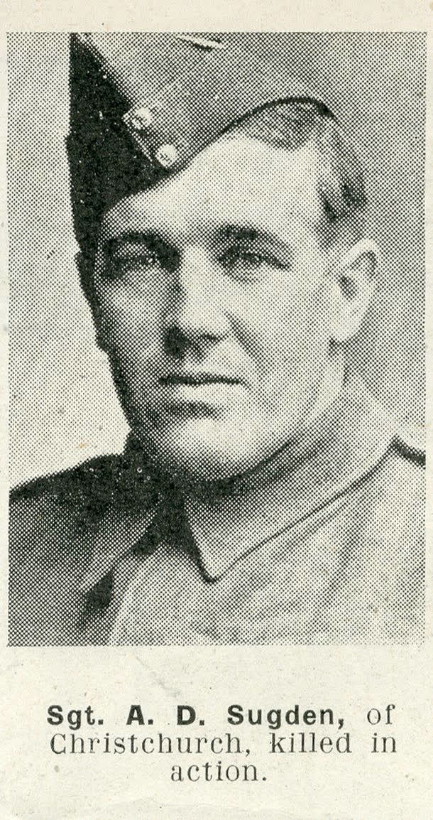 Sgt. A. D. Sugden, of Christchurch, killed in action, 1944