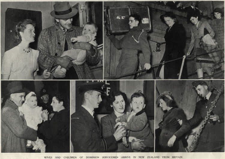Wives and children of New Zealand servicemen arrive from Britain, 1944