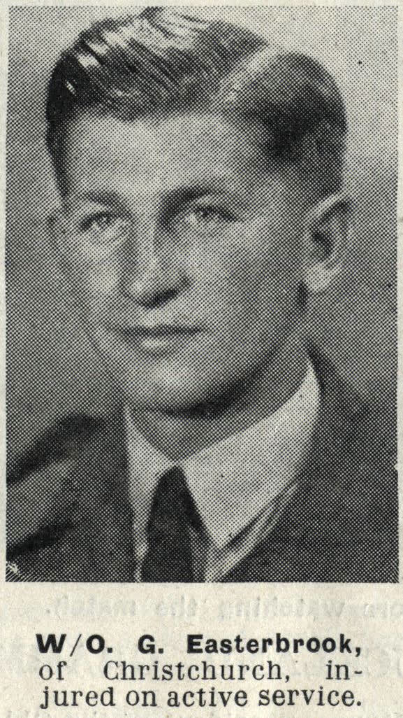 Warrant Officer G. Easterbrook, of Christchurch, injured on active service, 1944