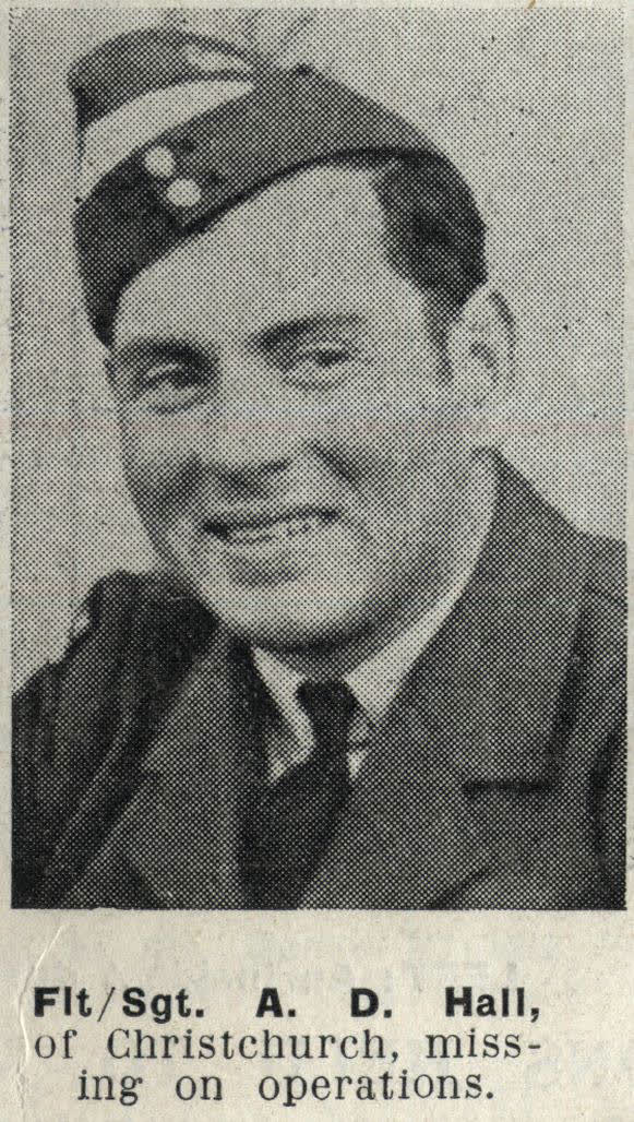 Flight-Sergeant A. D. Hall, of Christchurch, missing on operations, 1944
