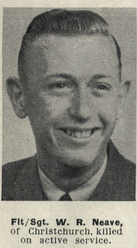 Flight-Sergeant W. R. Neeve, of Christchurch, killed on active service, 1944