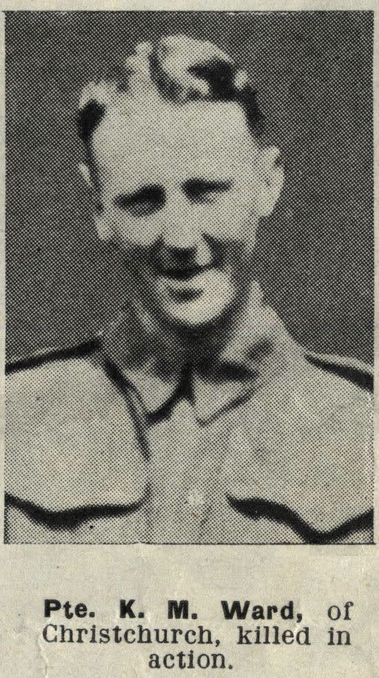 Pte. K. M. Ward, of Christchurch, killed in action, 1944