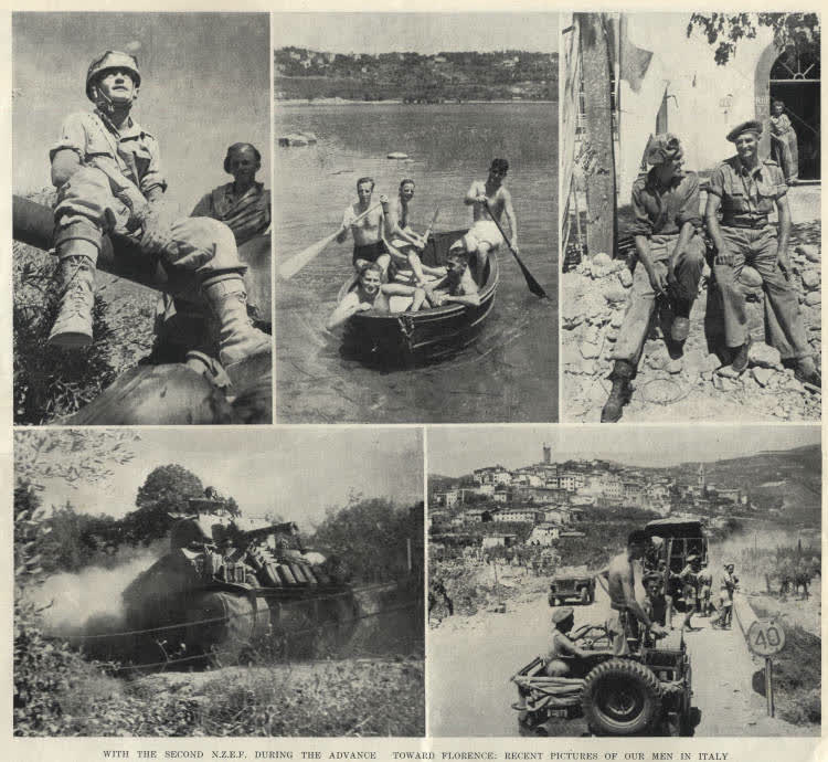 With the Second N.Z.E.F. during the advance toward Florence: recent pictures of our men in Italy, 1944