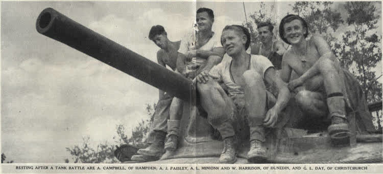 Resting after a tank battle, 1944