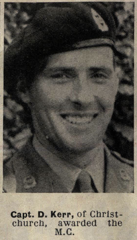 Capt. D. Kerr, of Christchurch, awarded the M.C., 1944