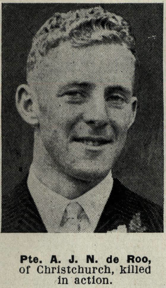 Pte. A. J. N. de Roo, of Christchurch, killed in action, 1944