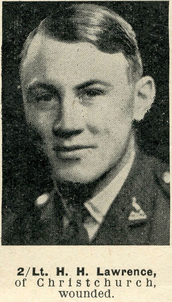 Second Lieutenant H.H. Lawrence, of Christchurch, wounded, 1944