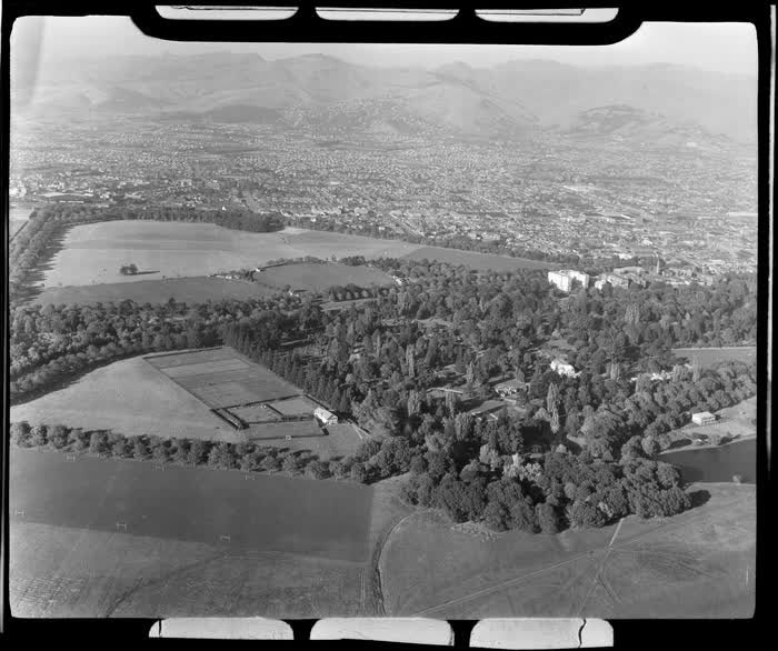 Christchurch, Canterbury Region, [featuring Hagley Park?], 1947