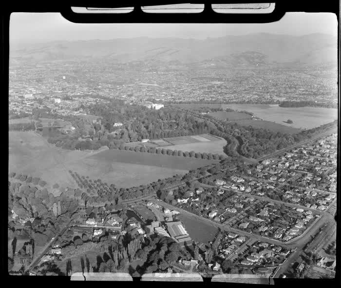 Hagley Park, Christchurch, including Hagley Golf Course, 1947