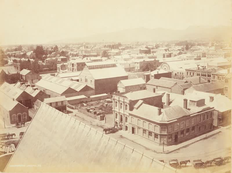 Christchurch, looking South East.  From the album: N. Z. Scenery, 1876