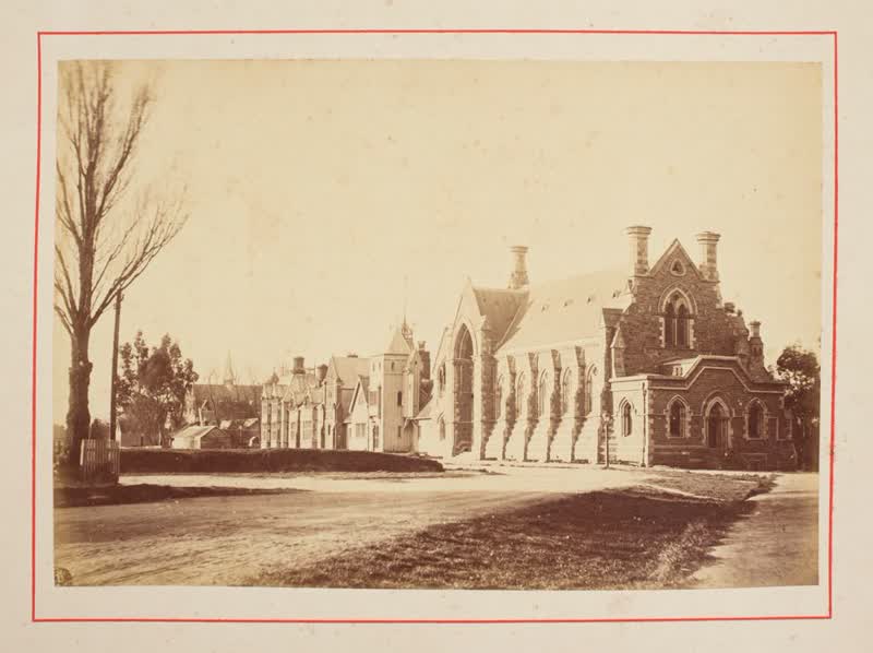 Government Buildings, Christchurch.  From the album: New Zealand Scenery, Series 1, 1880