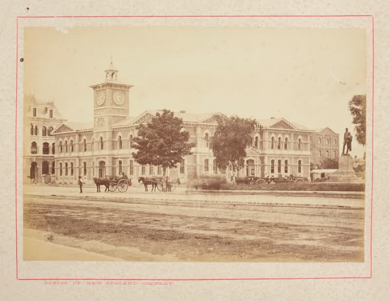 Post Office, Christchurch.  From the album: New Zealand Scenery, Series 1, 1880