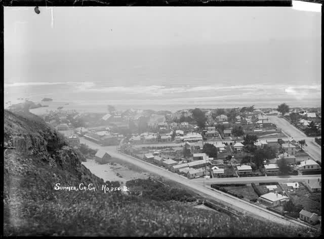 View of the township of Sumner and Sumner Beach, near Christchurch, 2005