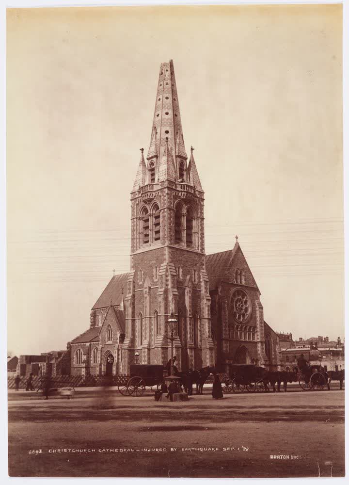 Christchurch Cathedral injured by earthquake Sep. 1 '88, 1880