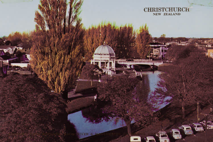 Edmonds Band Rotunda, Avon River, Christchurch, 1960
