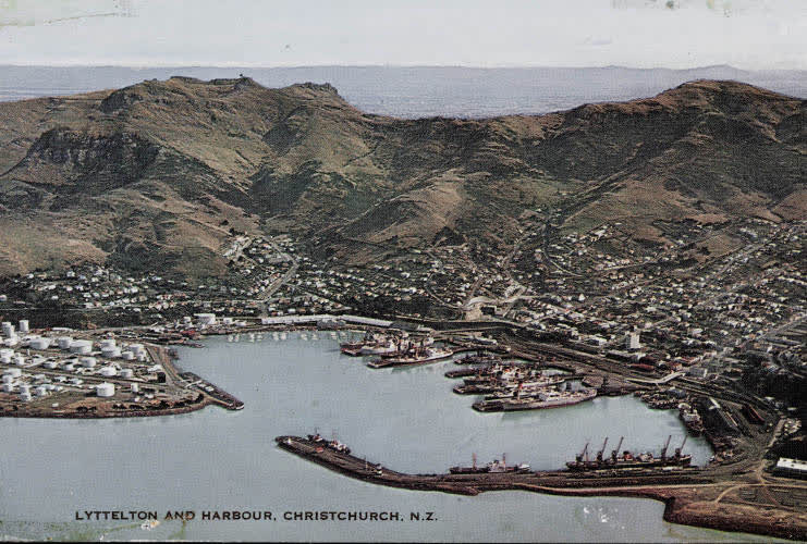 Aerial view of Lyttelton, 1960