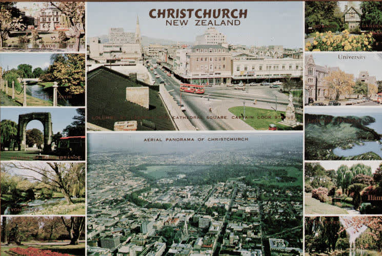 Composite postcard of Christchurch views, 1960