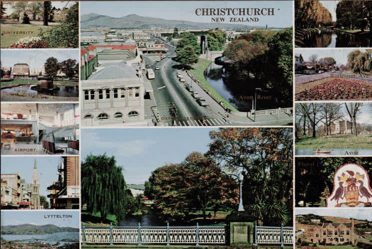 Composite postcard of Christchurch views, 1960