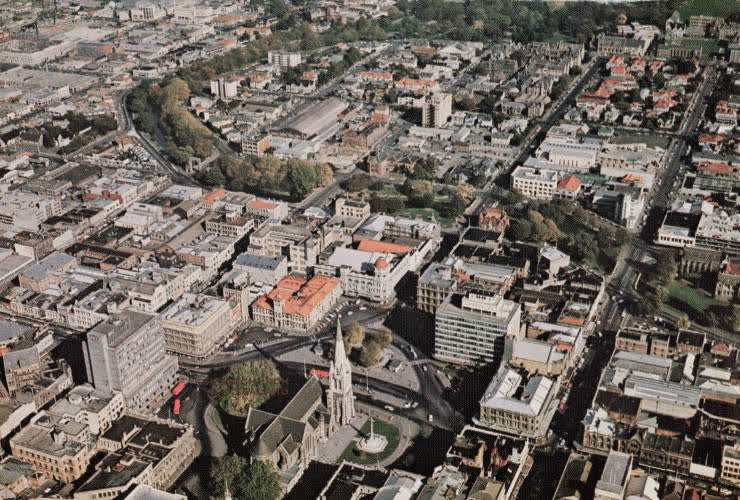 Aerial view of Christchurch, 1960