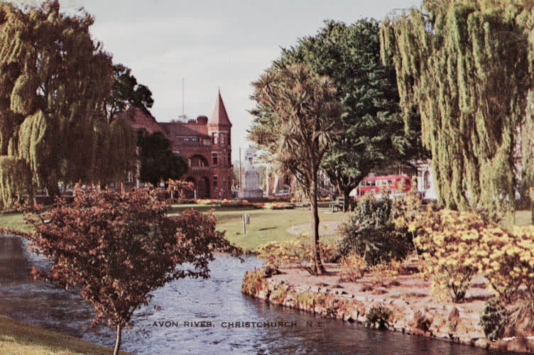 Avon River from Hereford Street, Christchurch, 1960