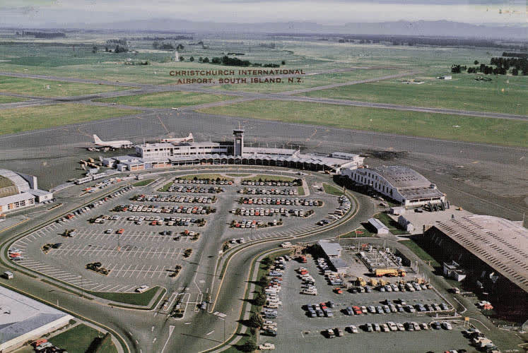 Aerial view of Christchurch International Airport, 1960