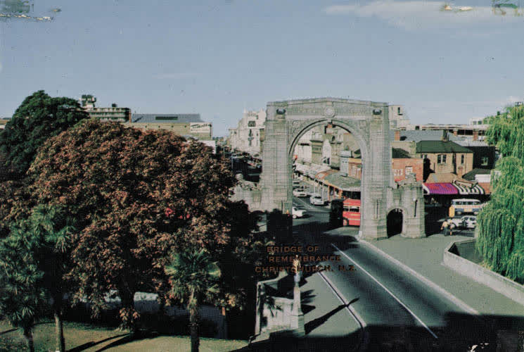 Bridge of Remembrance, Christchurch, 1960