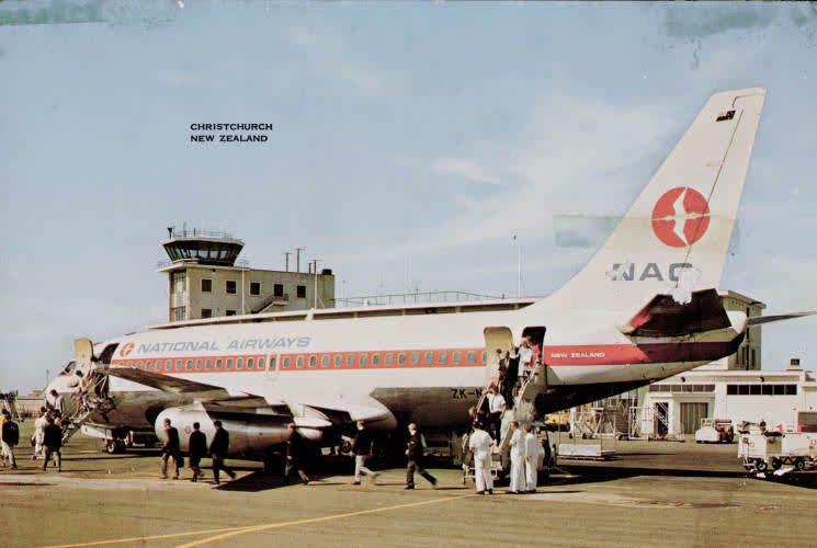 National Airways Corporation jet, Christchurch Airport, 1970