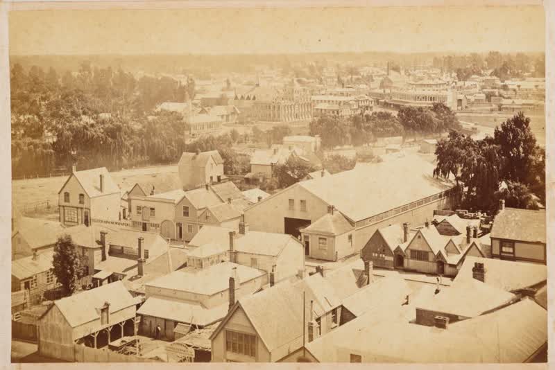 Panorama of Christchurch NZ, from Cathedral Tower. From the album: Panorama of Christchurch NZ, from Cathedral Tower, 1881