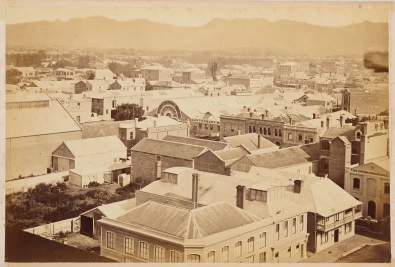 Panorama of Christchurch NZ, from Cathedral Tower. From the album: Panorama of Christchurch NZ, from Cathedral Tower, 1881