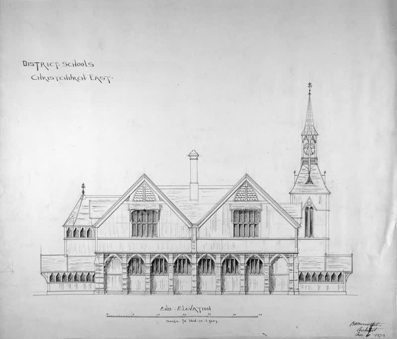 Mountfort Architectural Plan: Christchurch East District School, 1873, 1873