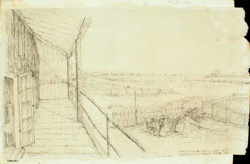 Sketch: View from Alfred Charles Barker's Balcony, 1852